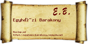 Egyházi Barakony névjegykártya